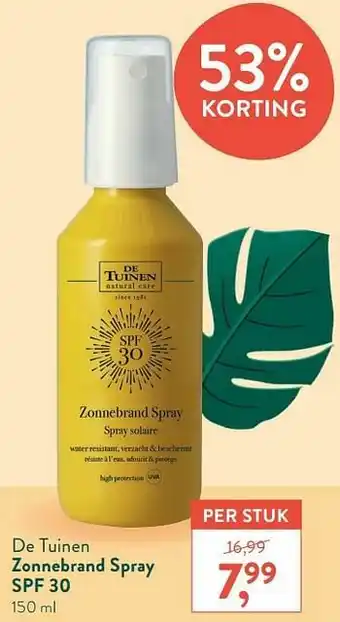 Holland & Barrett Zonnebrand spray spf 30 aanbieding