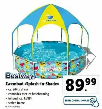 Lidl Zwembad splash-in-shade aanbieding