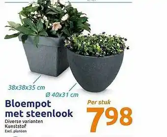 Action Bloempot Met Steenlook aanbieding