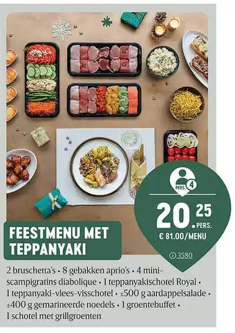 Buurtslagers Feestmenu met teppanyaki aanbieding