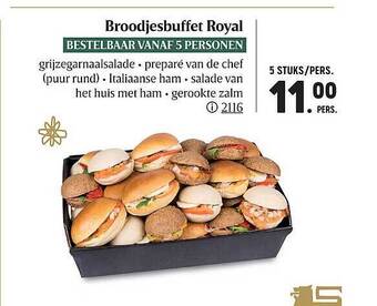 Buurtslagers Broodjesbuffet royal aanbieding