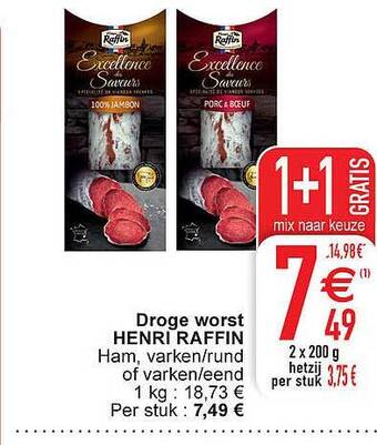 Cora Droge worst henri raffin aanbieding