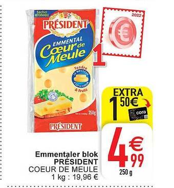 Cora Emmentaler blok président aanbieding