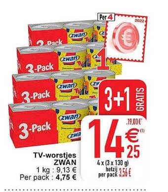Cora Tvworstjes zwan aanbieding