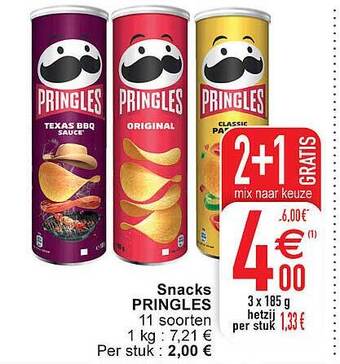 Cora Snacks pringles aanbieding