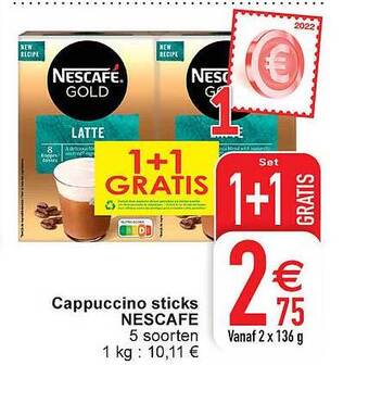Cora Cappuccino sticks nescafe aanbieding