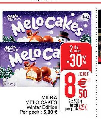 Cora Milka melo cakes aanbieding