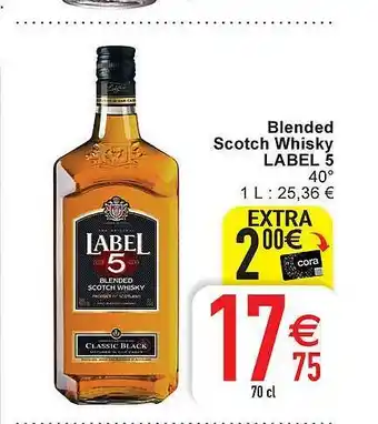 Cora Blended scotch whisky label 5 aanbieding