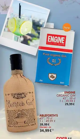 Cora Engine organic gin, ableforth's aanbieding