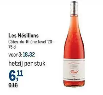 Makro Les mésillons côtes du rhône tavel aanbieding
