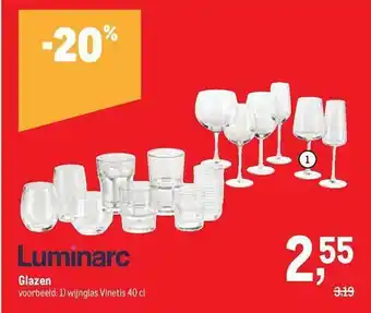 Makro Luminarc glazen aanbieding