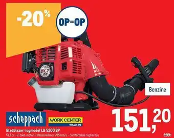 Makro Scheppach bladblazer rugmodel aanbieding
