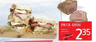 Spar Colruyt Rosbif au poivre noir 100g aanbieding