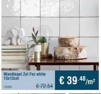 Cevo Wandtegel zel fez white aanbieding