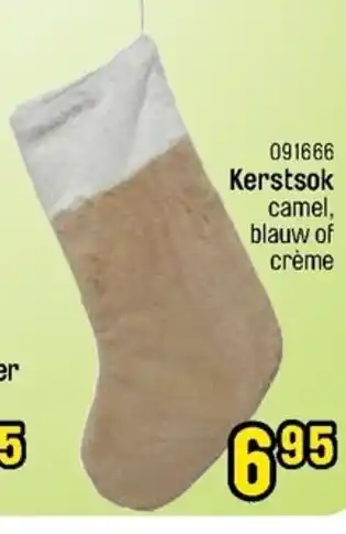 Kerstsok Blauw of creme