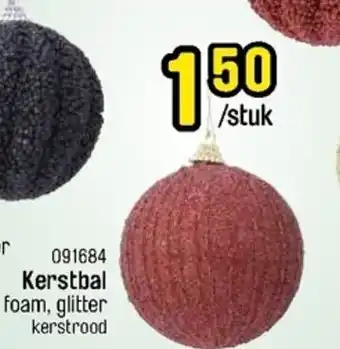 Happyland Kerstbal glitter kerstood aanbieding