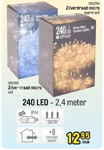 Happyland Zilverdraad micro 240 Led - 2,4 meter aanbieding