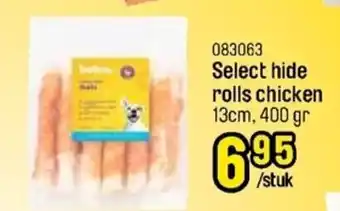 Happyland Boomy Select hide rolls chicken 13cm 400gr aanbieding