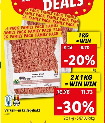 Lidl Varken- en kalfsgehakt aanbieding