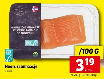 Lidl Noors zalmhaasje 200g aanbieding
