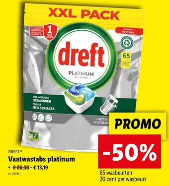 Lidl Dreft vaatwastabs platinum aanbieding
