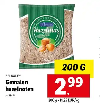 Lidl Belbake gemalen hazelnoten 200g aanbieding