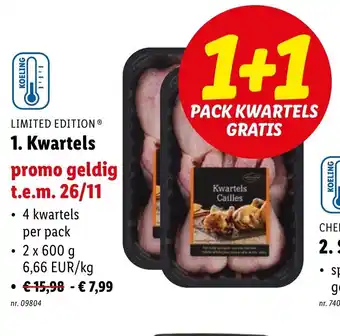 Lidl Limited edition kwartels 1+1 gratis aanbieding