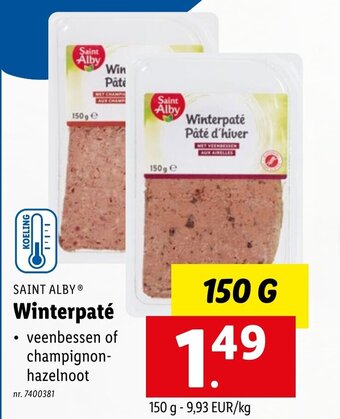 Lidl Saint alby winterpate 150g aanbieding