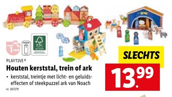 Lidl Playtive houten kerststal, trein of ark aanbieding