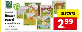 Lidl Playtive houten puzzel aanbieding