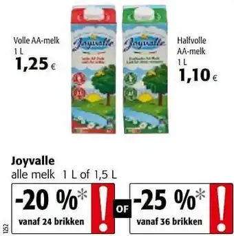 Colruyt Joyvalle alle melk 1 L of 1,5 L aanbieding