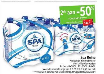 Intermarché Spa Reine Natuurlijk Mineraalwater aanbieding