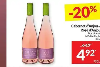 Intermarché Cabernet D'anjou Of Rosé D'anjou Domaine De La Petite Roche aanbieding