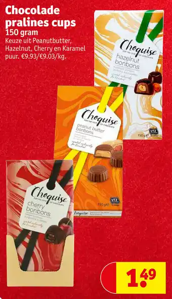 Kruidvat Chocolade pralines cups 150g aanbieding