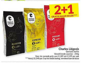 Intermarché Charles Liégeois Gemalen Koffie aanbieding