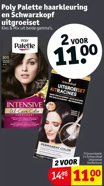 Kruidvat Poly Palette Haarkleuring en Schwarzkopf Uitgroeiset 2 Voor aanbieding