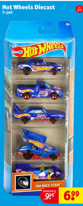 Kruidvat Hot Wheels Diecast 5 - Pak aanbieding