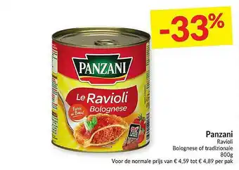 Intermarché Panzani Ravioli Bolognese aanbieding