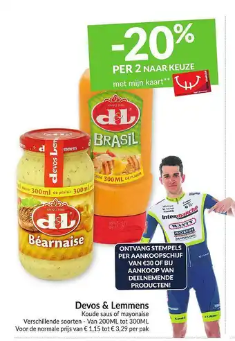 Intermarché Devos & Lemmens Koude Saus Of Mayonaise aanbieding