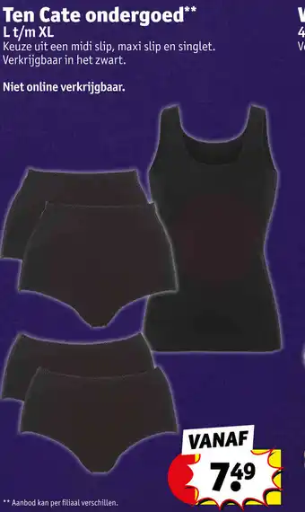 Kruidvat Ten Cate Ondergoed L t/m XL aanbieding