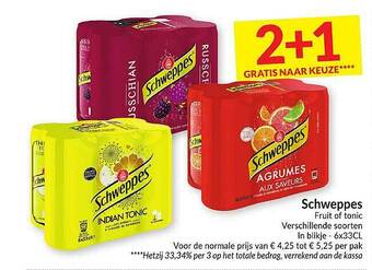 Intermarché Schweppes Fruit Of Tonic aanbieding