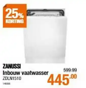 Cevo Zanussi Inbouw Vaatwasser 25% Korting aanbieding