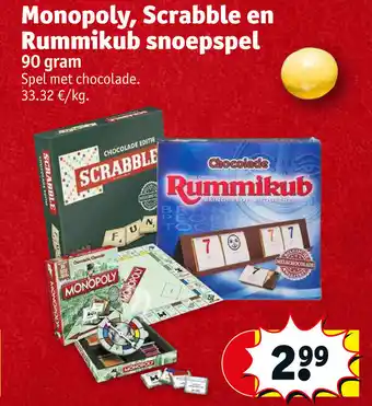 Monopoly, Scrabble en Rummikub Snoepspel 90gram