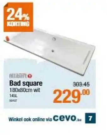Cevo Allibert Bad Square 180x80cm 24% Korting aanbieding