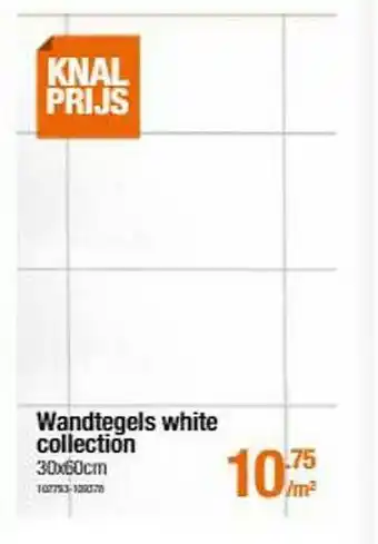 Wandtegels White Collection 30x60cm