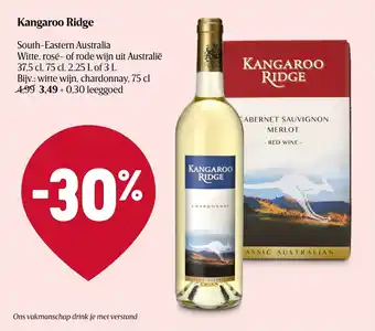 Kangaroo Ridge South Eastern Australia Witte, Rose of rode wijn uit Australie 37,5 cl, 75cl, 2,25L of 3L