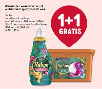 Robijn Wasmiddel, Wasverzachter of verfrissende spray voor de was 15 doses tot 60 doses of 200 ml