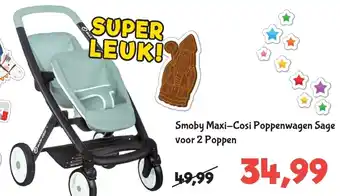 Smoby Maxi-Cosi Poppenwagen Sage voor 2 Poppen