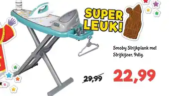 Toy Plaza Smoby Strijkplank met Strijkijzer 9dlg aanbieding