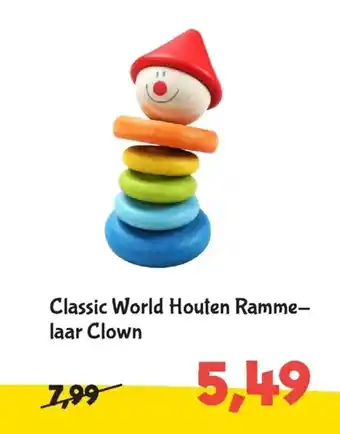 Toy Plaza Classic World Houten Rammelaar Clown aanbieding